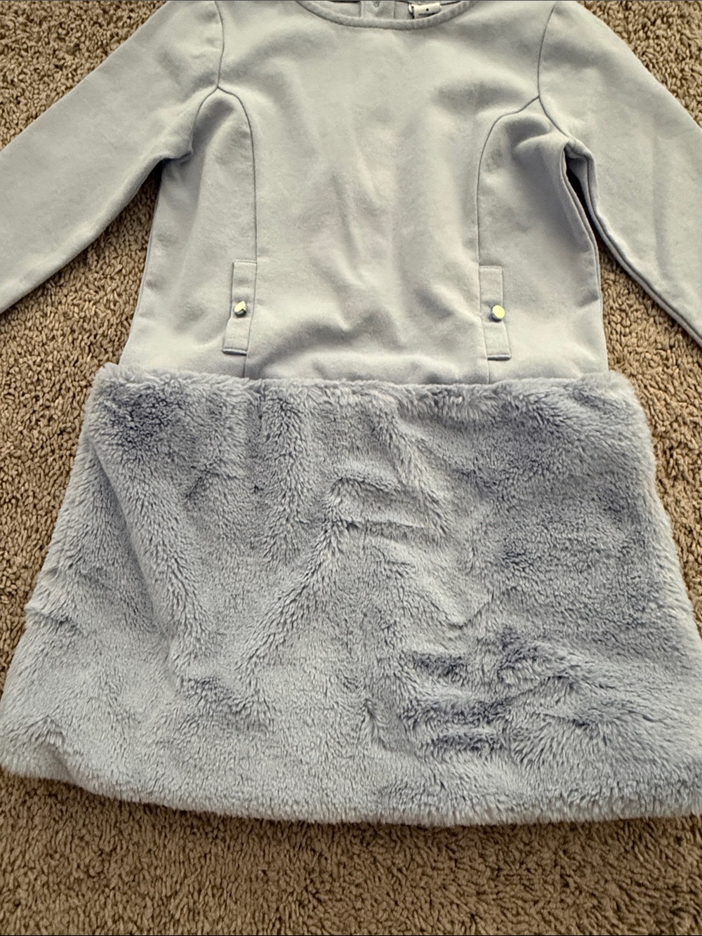 Janie and Jack Pale Blue Faux-Fur Hem Formal Dress - Picture 3 of 5